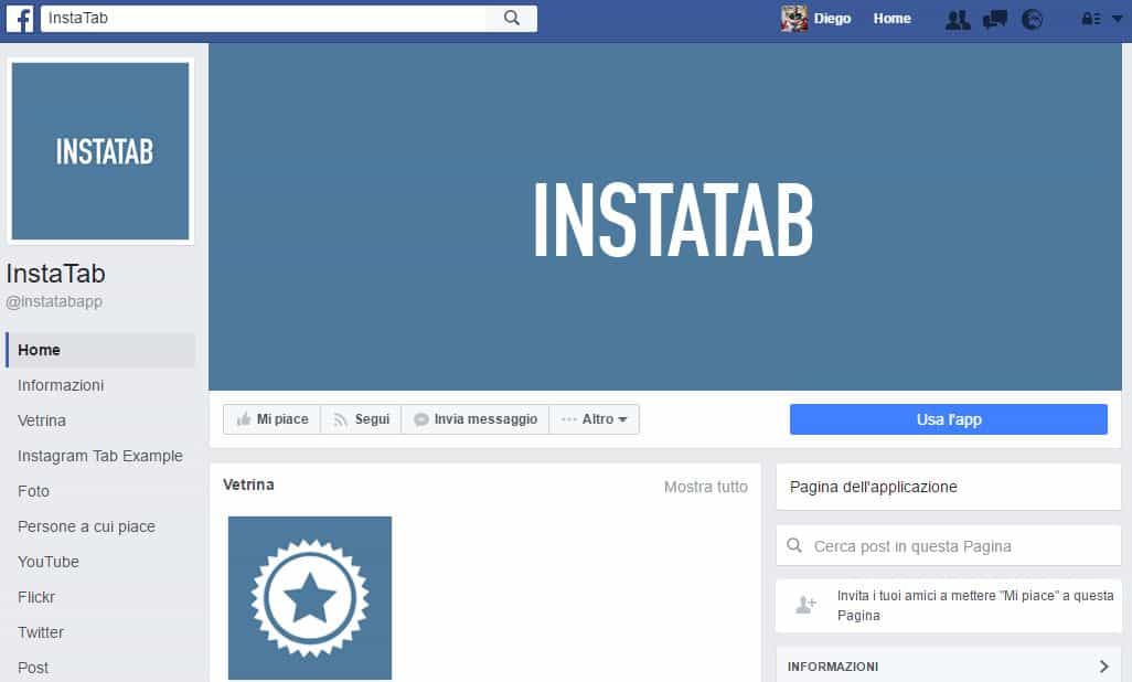 Diego Fabi - Portfolio - Come Integrare Instagram e Facebook instatab - Social Media Marketing